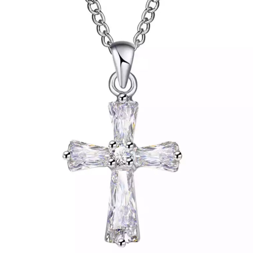 Crystal cross necklace